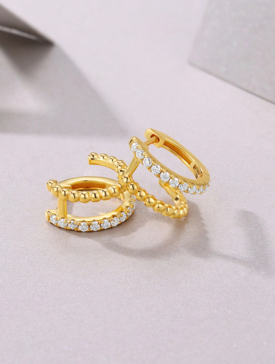 18K Gold Plated Moissanite Teardrop Earrings | Minimalist Sparkle