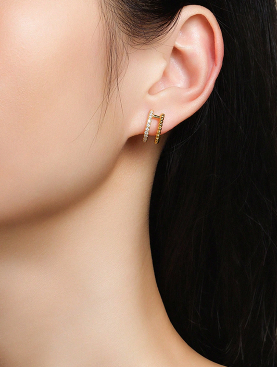 18K Gold Plated Moissanite Teardrop Earrings | Minimalist Sparkle