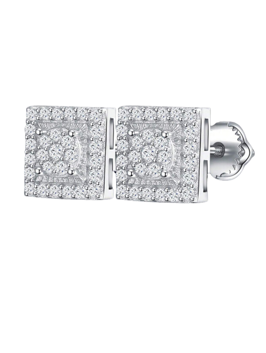Princess Cut Moissanite Stud Earrings | S925 Silver Luxury