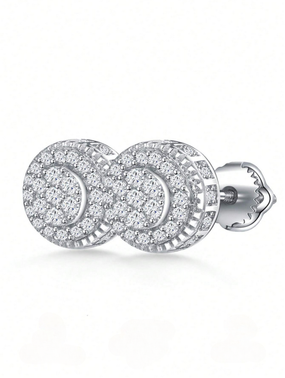 Round Moissanite Stud Earrings | S925 Silver Classic