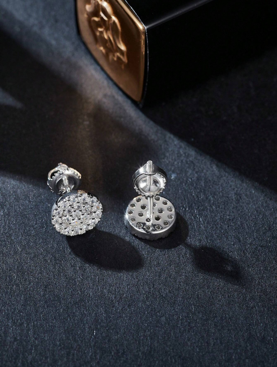 Round Moissanite Stud Earrings | S925 Silver Classic