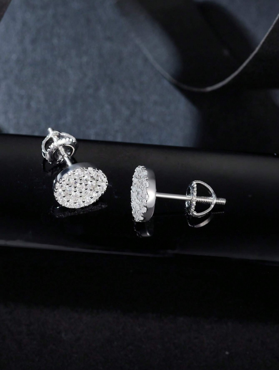 Round Moissanite Stud Earrings | S925 Silver Classic