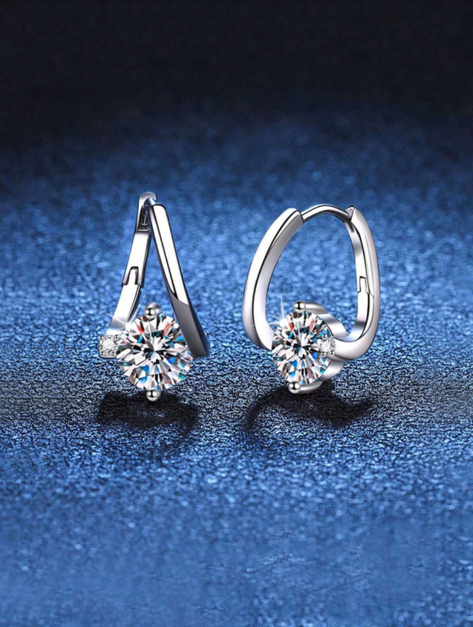 Elegante Moissanit Øreringe | S925 Sterling Sølv