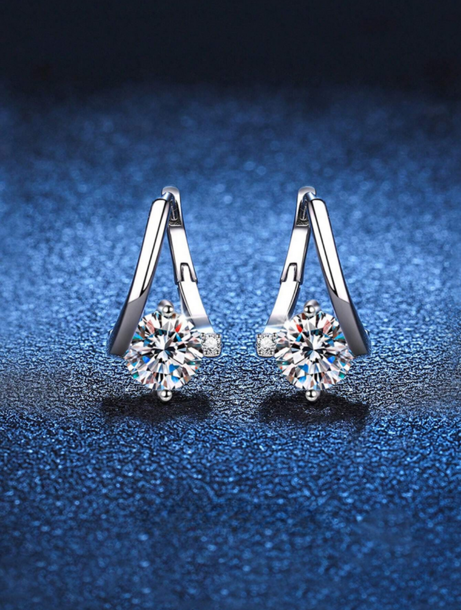 Elegante Moissanit Øreringe | S925 Sterling Sølv