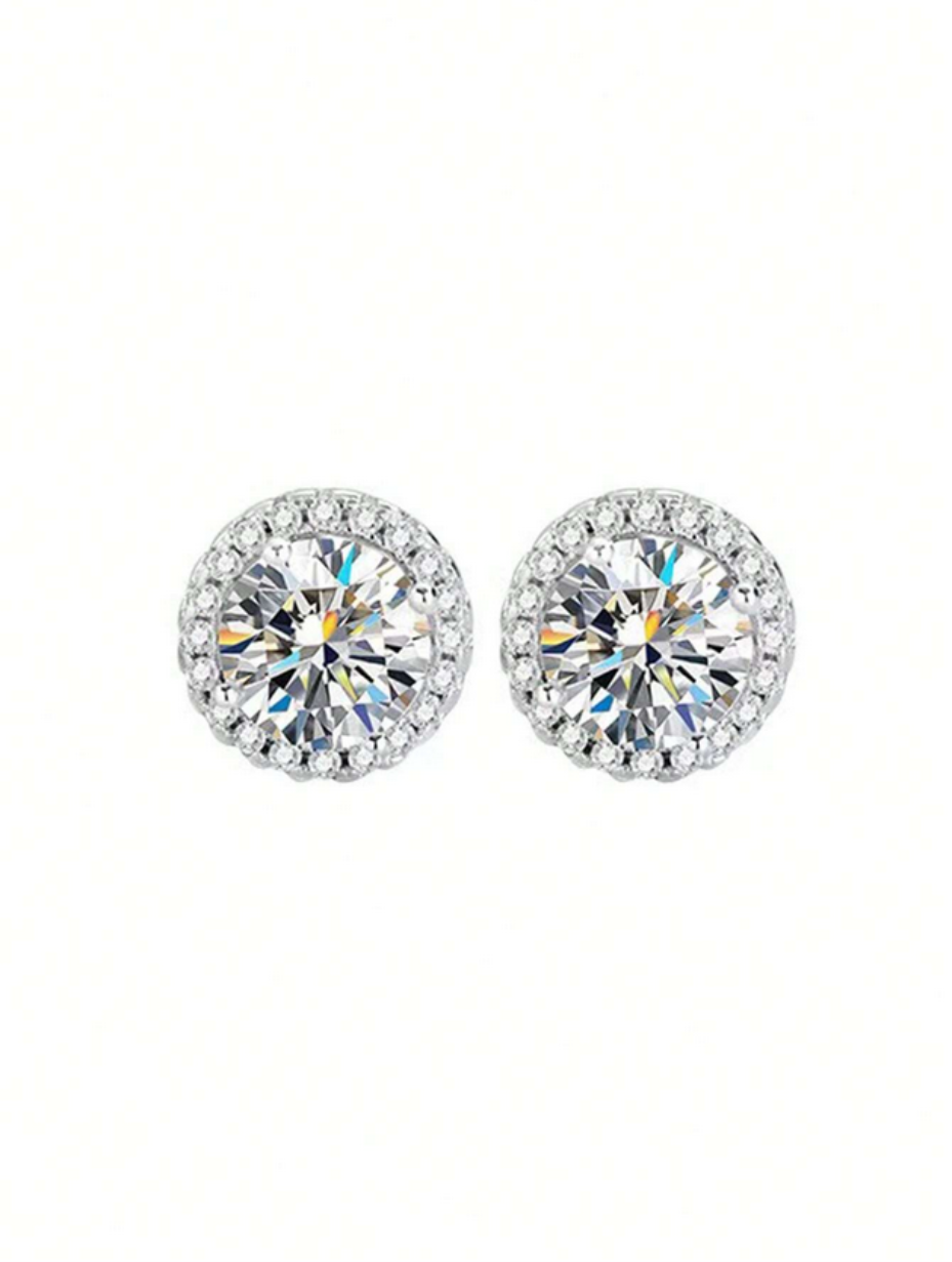 Double Round Sterling Silver Stud Earrings | Screw-On Design