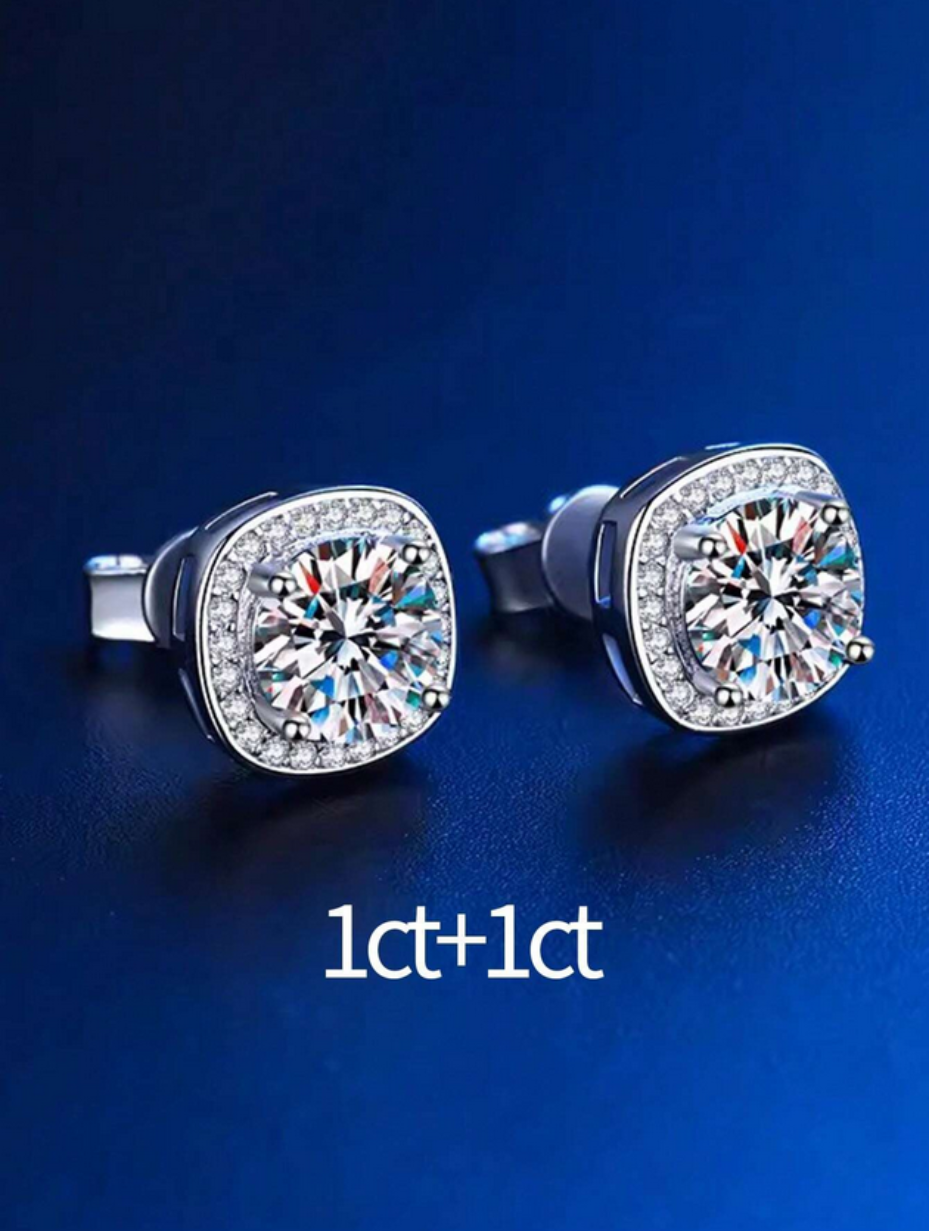 Luxury Moissanite Stud Earrings | S925 Sterling Silver