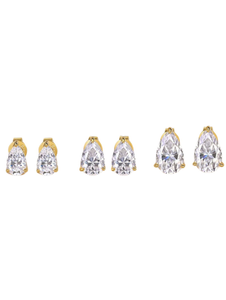 Teardrop Moissanite Stud Earrings | S925 Sterling Silver