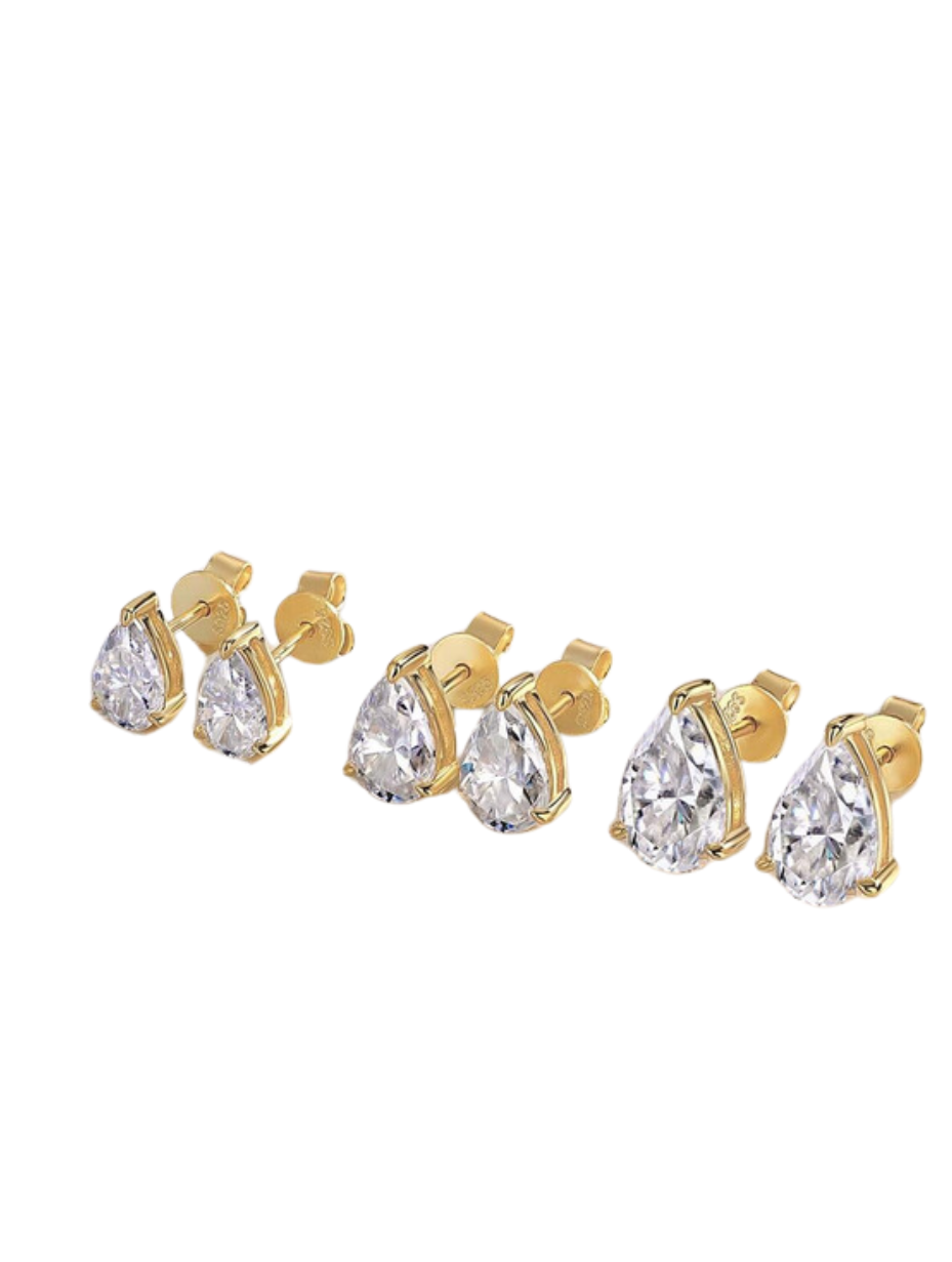 Teardrop Moissanite Stud Earrings | S925 Sterling Silver