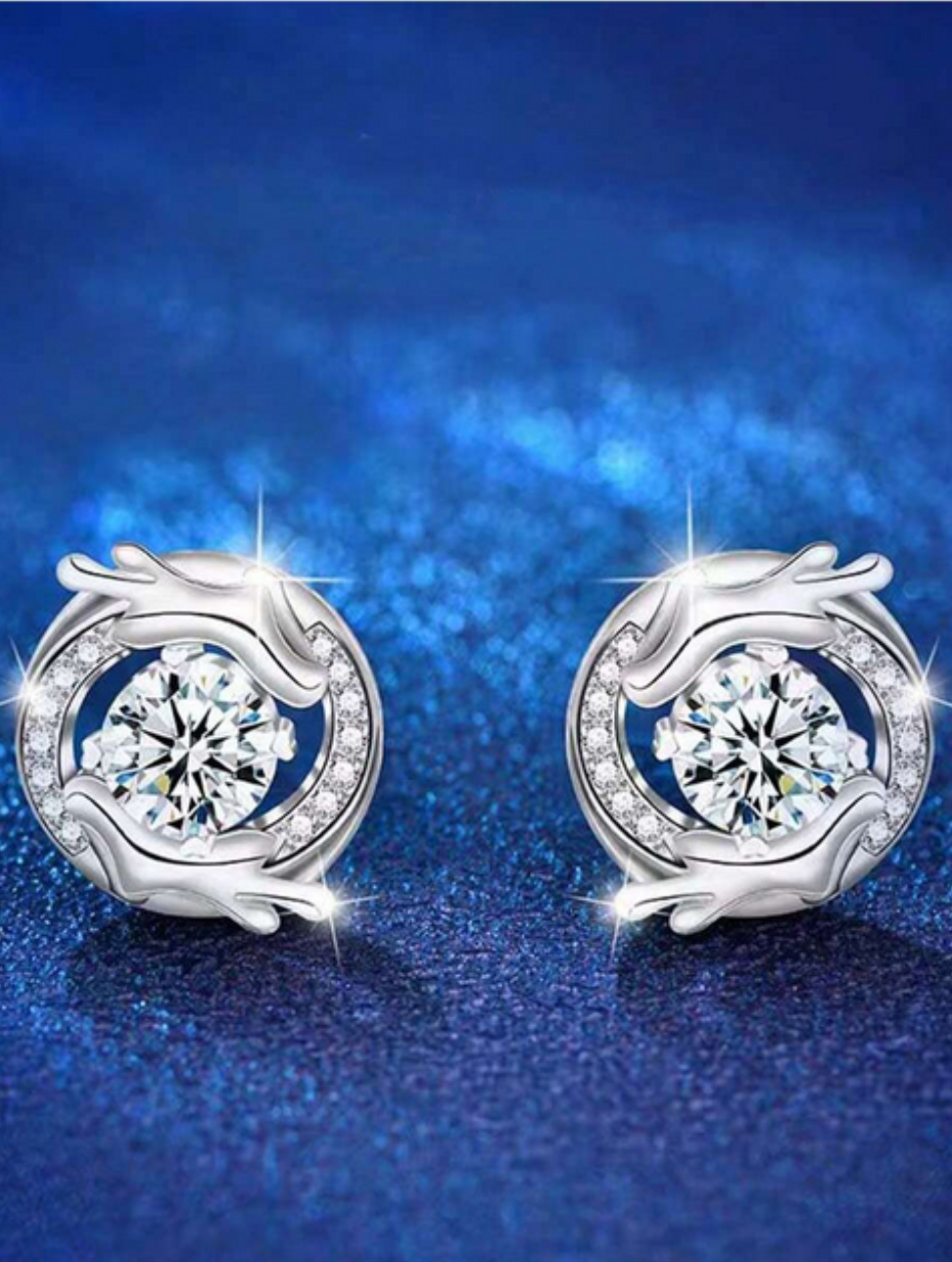 Chinese Style Moissanite Earrings | S925 Sterling Silver