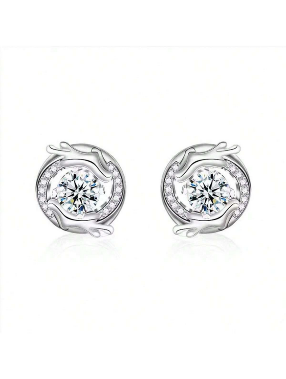 Chinese Style Moissanite Earrings | S925 Sterling Silver