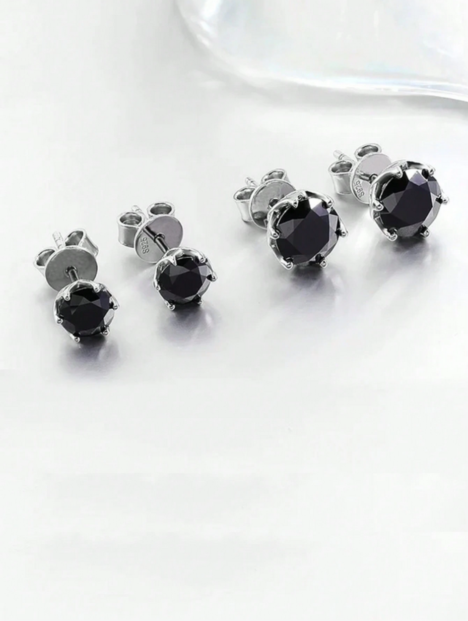 S925 Sterling Silver Moissanite Earrings | Elegant Prong Design