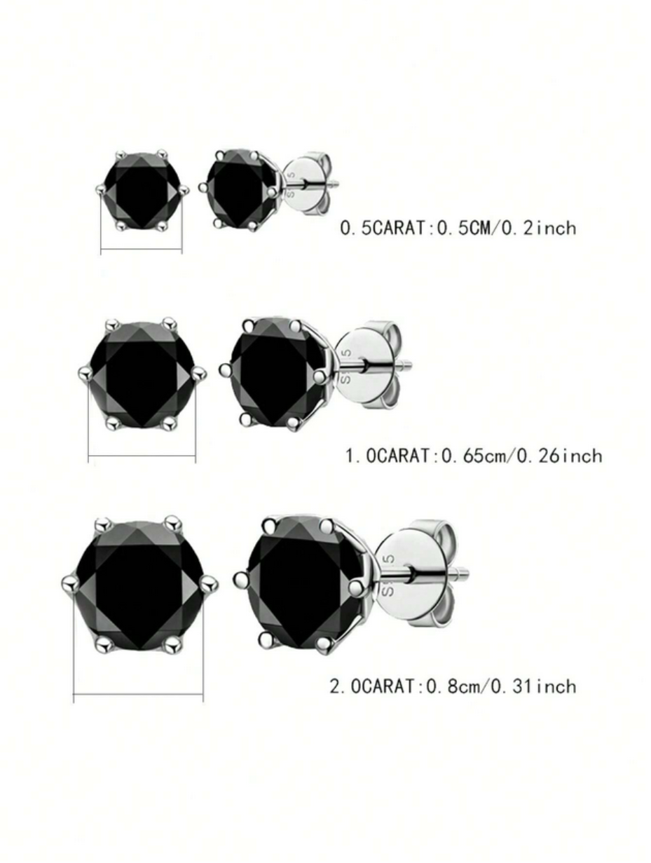 S925 Sterling Silver Moissanite Earrings | Elegant Prong Design
