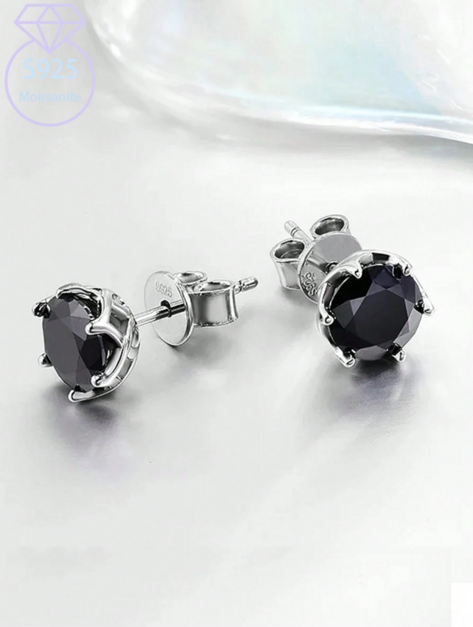 S925 Sterling Silver Moissanite Earrings | Elegant Prong Design