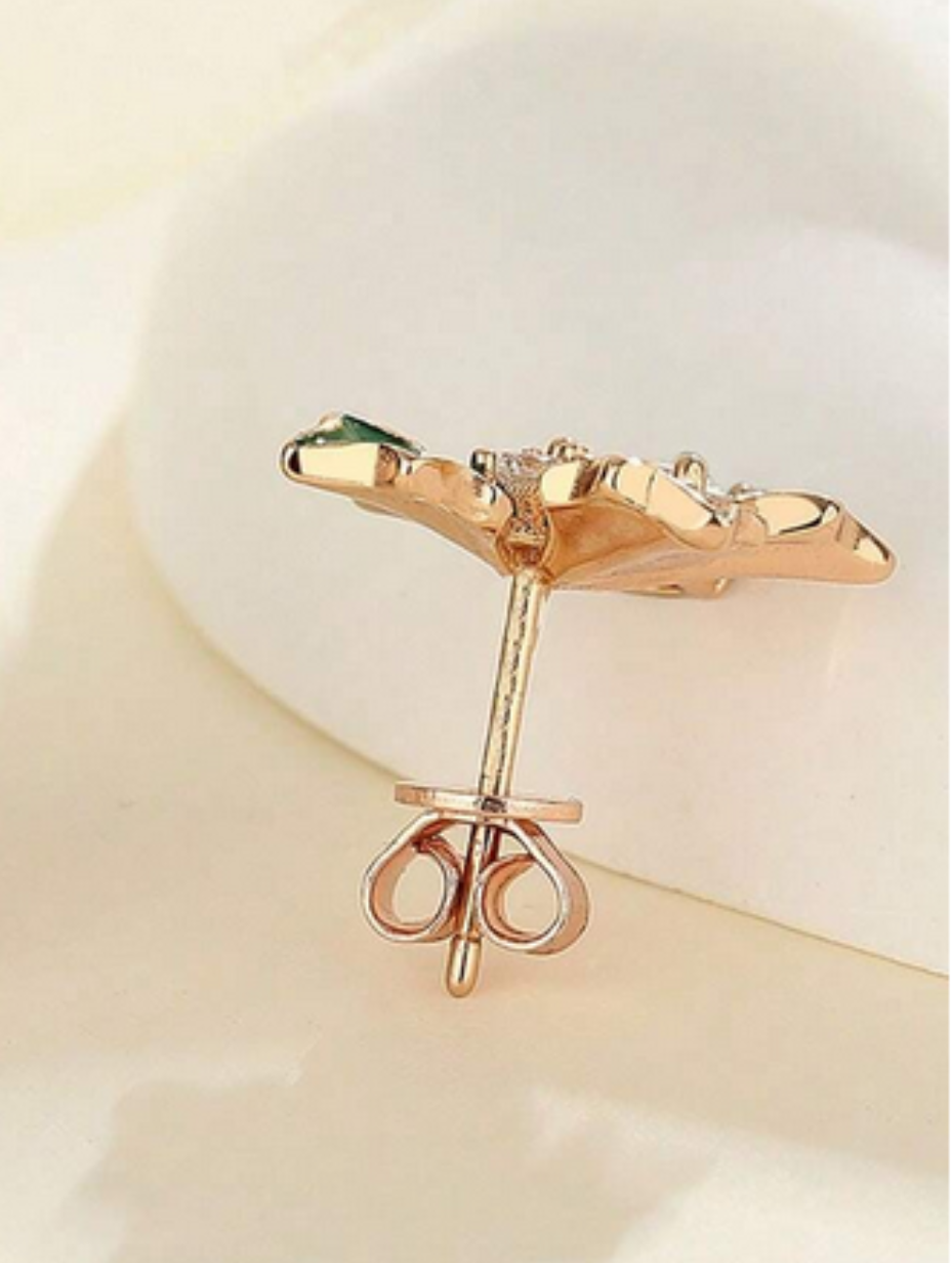 S925 Sterling Silver Moissanite Earrings | Elegant Green Leaf Design