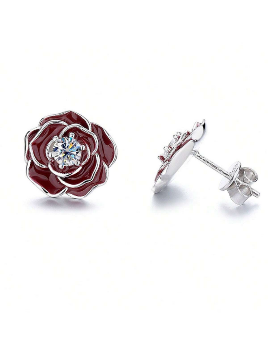 S925 Silver Sunflower Moissanite Stud Earrings | Timeless Charm