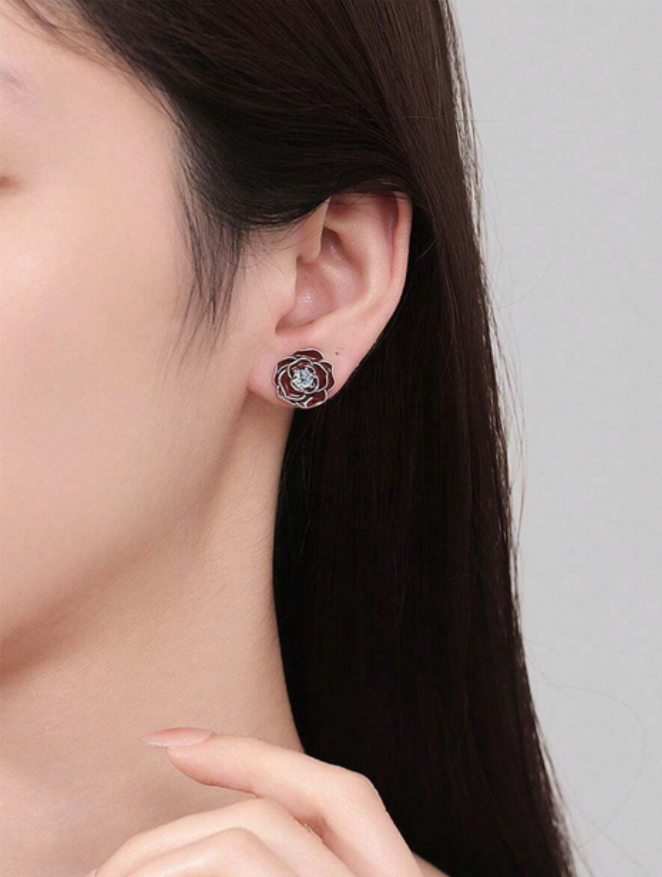 S925 Silver Sunflower Moissanite Stud Earrings | Timeless Charm