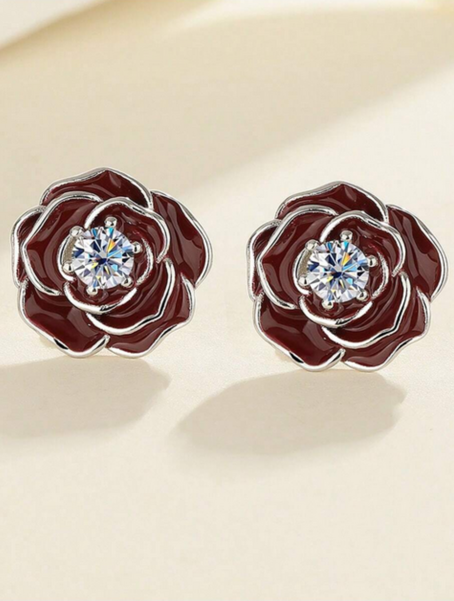 S925 Silver Sunflower Moissanite Stud Earrings | Timeless Charm
