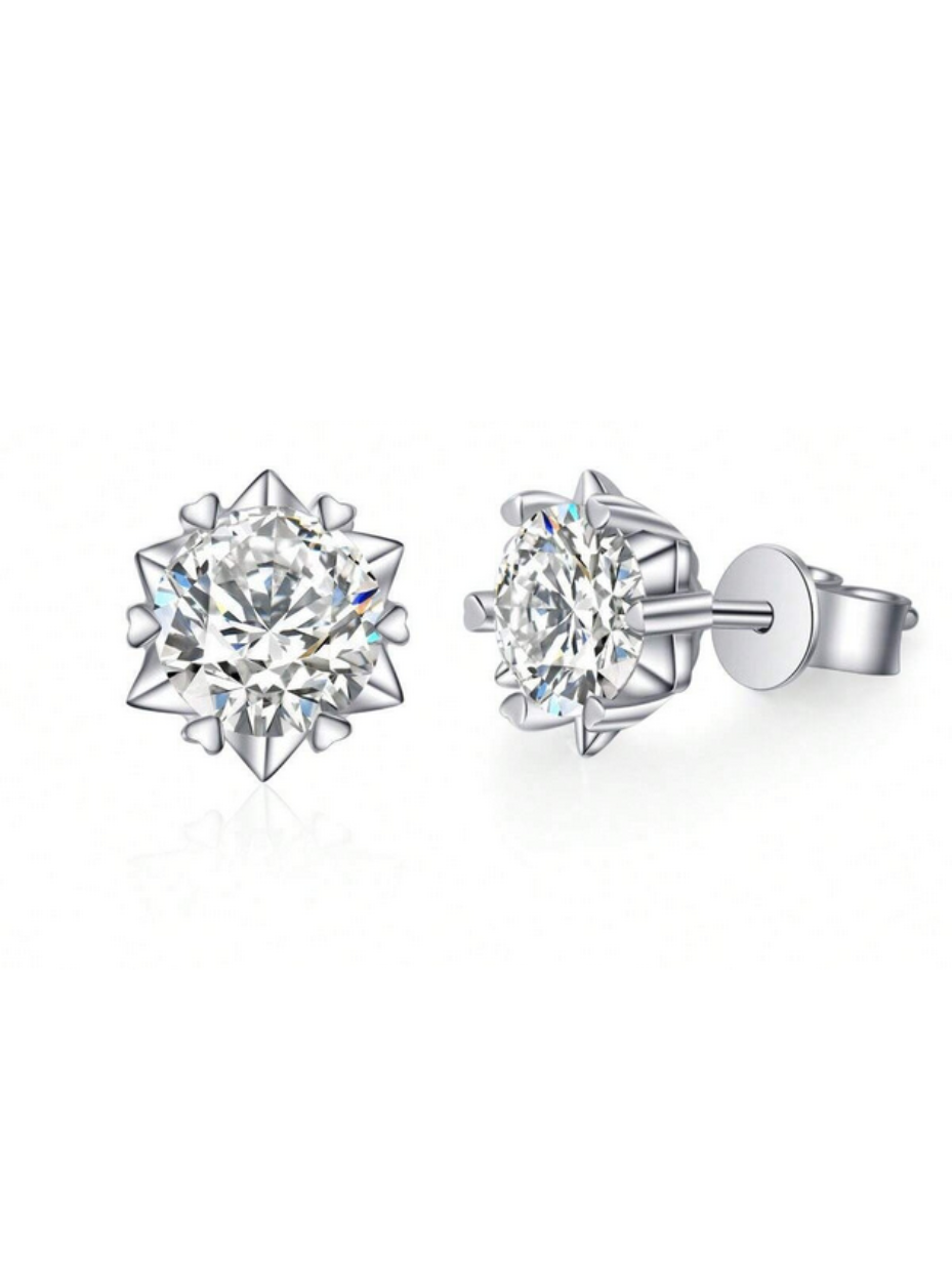 S925 Silver Moissanite Snowflake Earrings | Radiant Sparkle