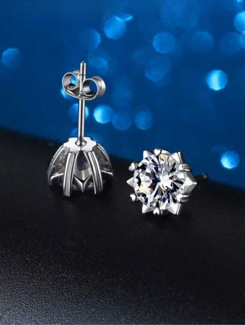 S925 Silver Moissanite Snowflake Earrings | Radiant Sparkle
