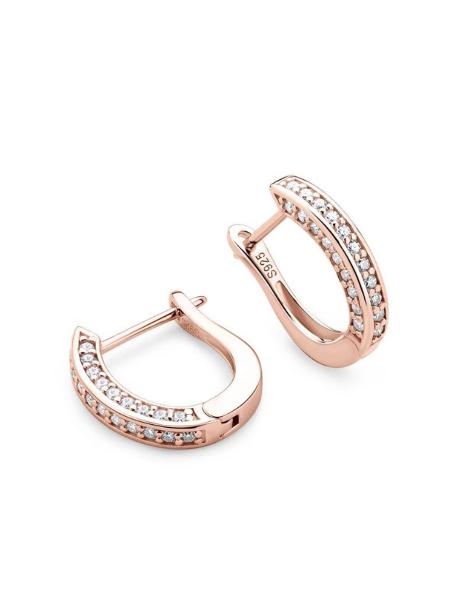 S925 Moissanite Huggie Hoop Earrings | Elegant Sparkle
