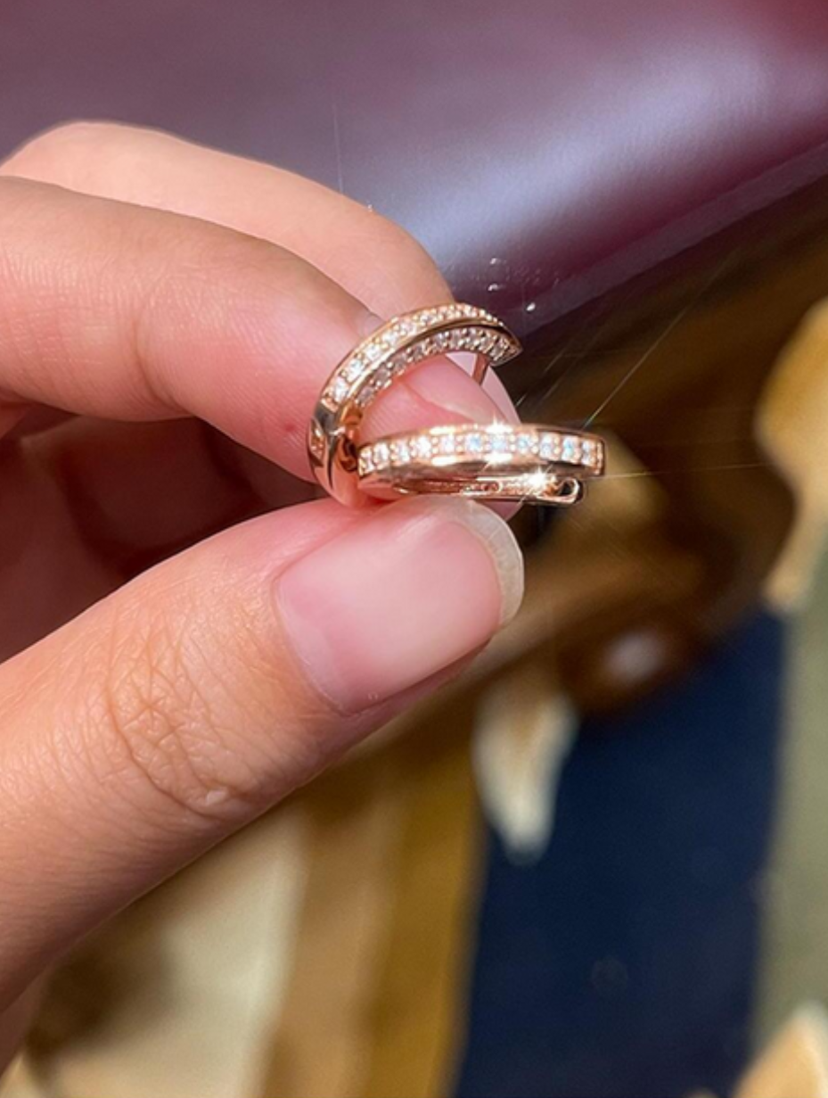 S925 Moissanite Huggie Hoop Earrings | Elegant Sparkle