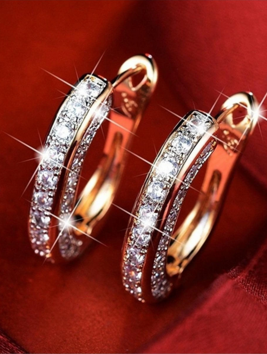 S925 Moissanite Huggie Hoop Earrings | Elegant Sparkle
