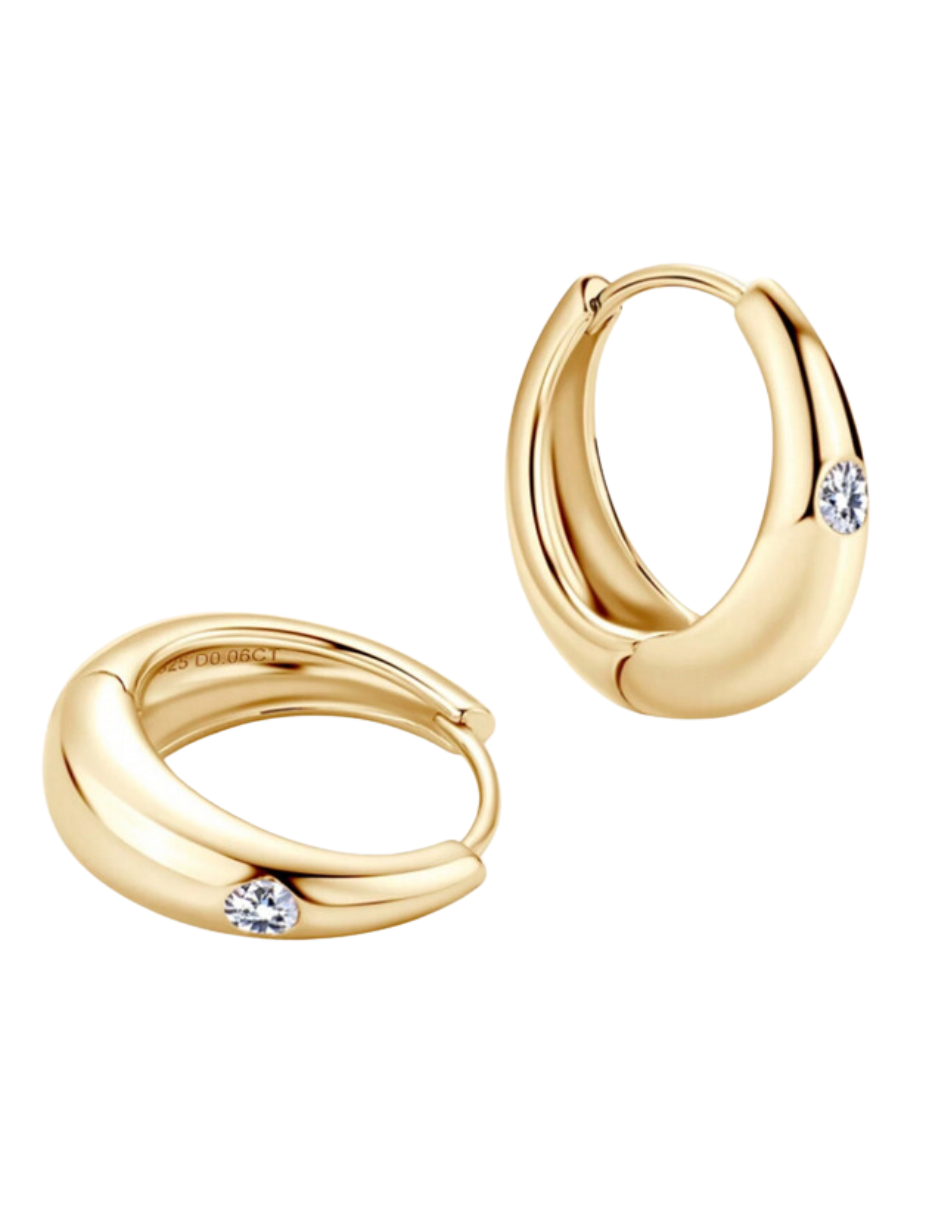 S925 Moissanit Retro Øreringe | Elegant Glans