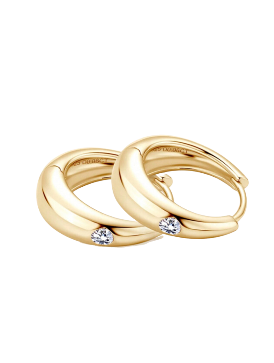 S925 Moissanit Retro Øreringe | Elegant Glans