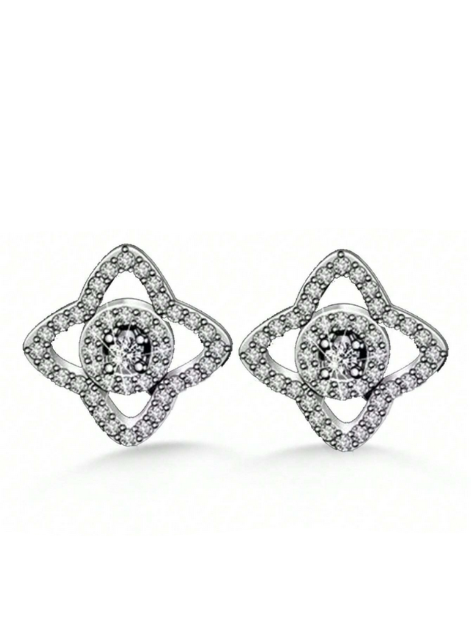 S925 Moissanite Clover Earrings | Timeless Charm