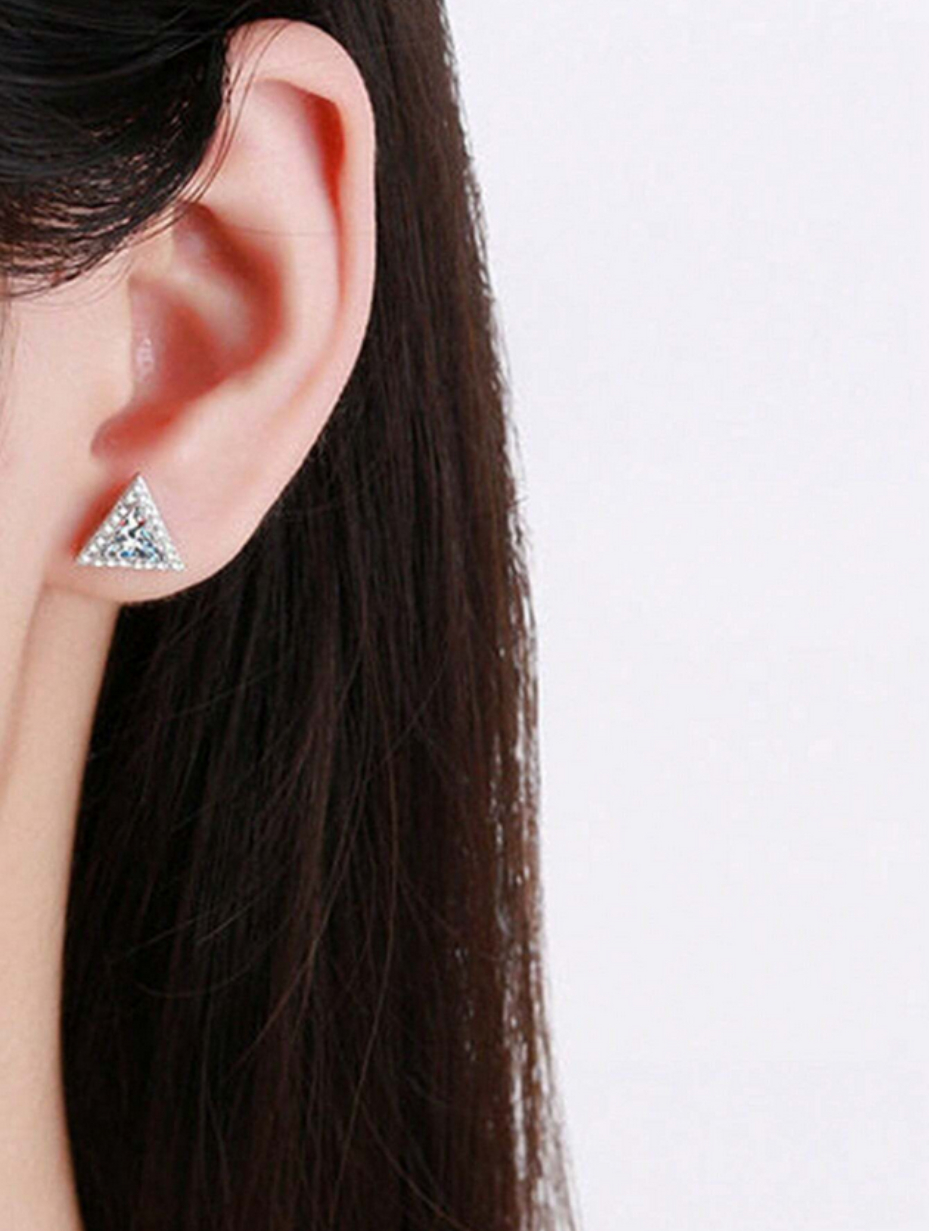 S925 Moissanite 3-Claw Earrings | Unisex Elegance