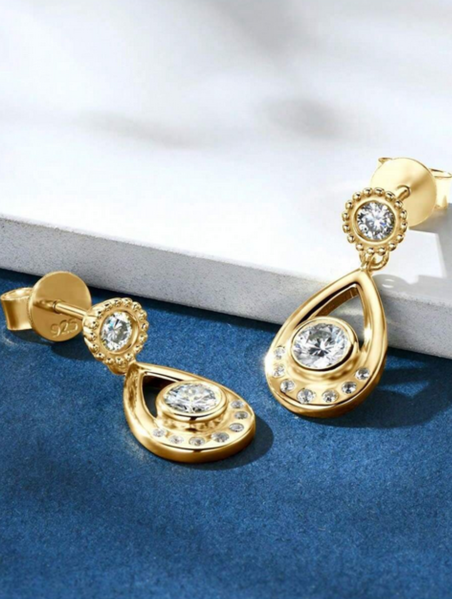 S925 Moissanite Water Drop Earrings | Elegant Design