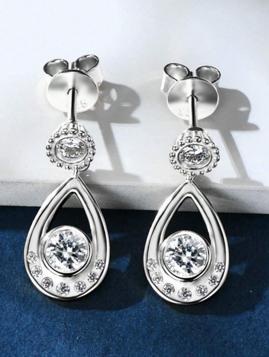 S925 Moissanite Water Drop Earrings | Elegant Design
