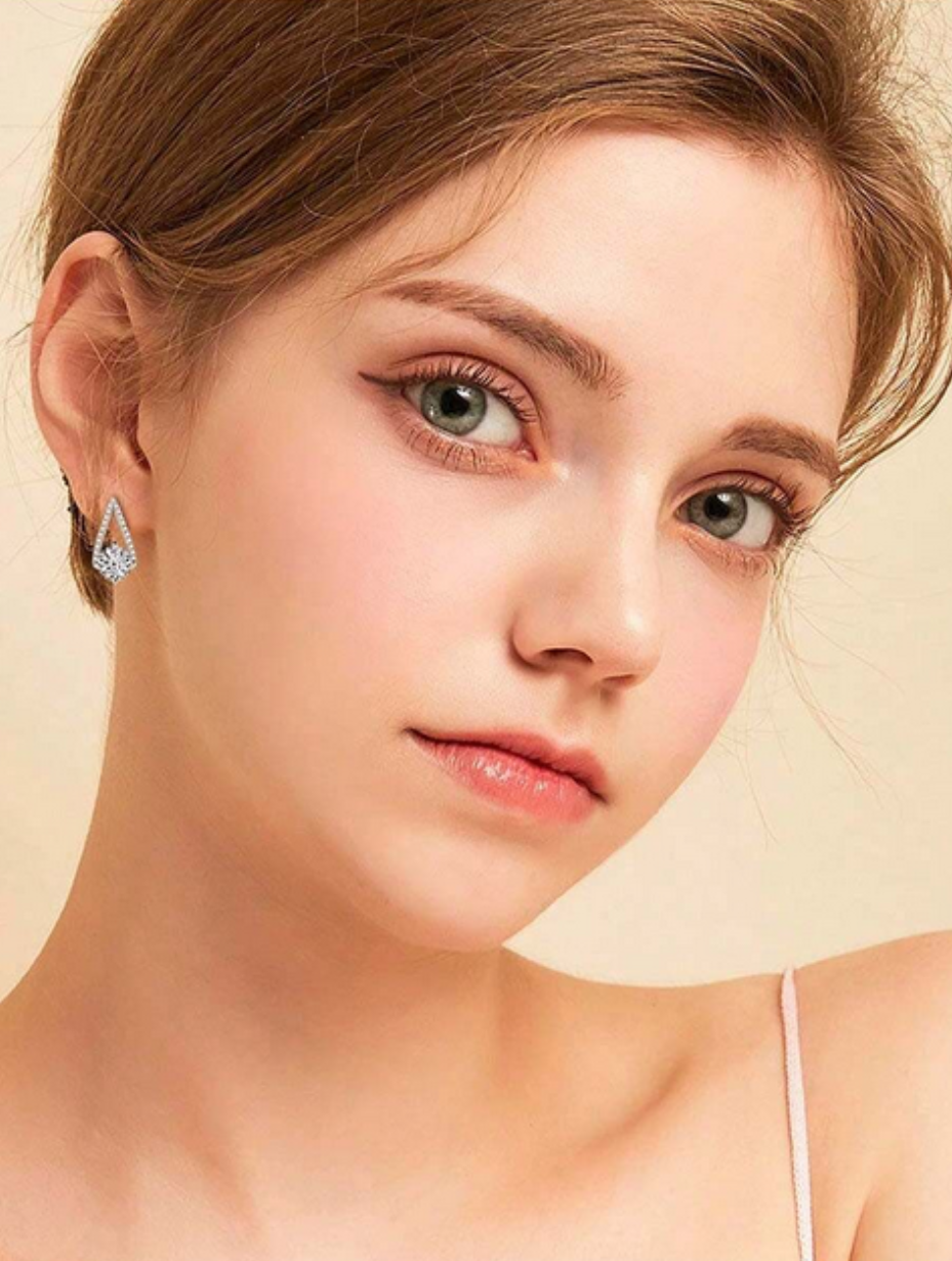 S925 Moissanite Round Earrings | Timeless Sparkle