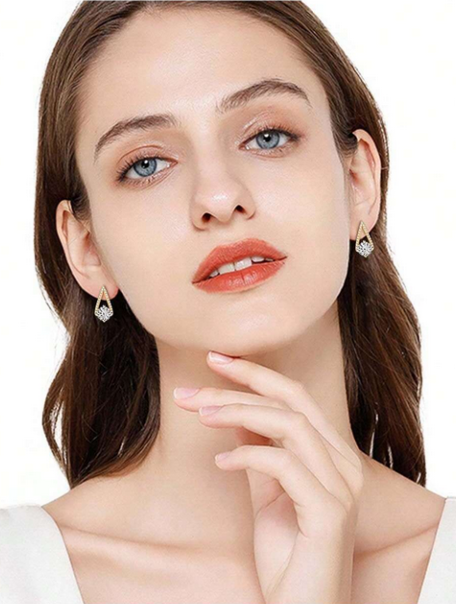 S925 Moissanite Round Earrings | Timeless Sparkle