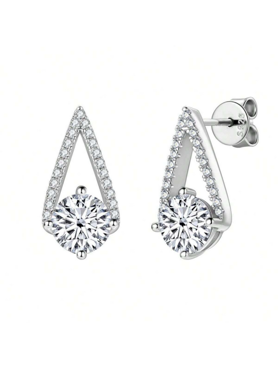 S925 Moissanite Round Earrings | Timeless Sparkle