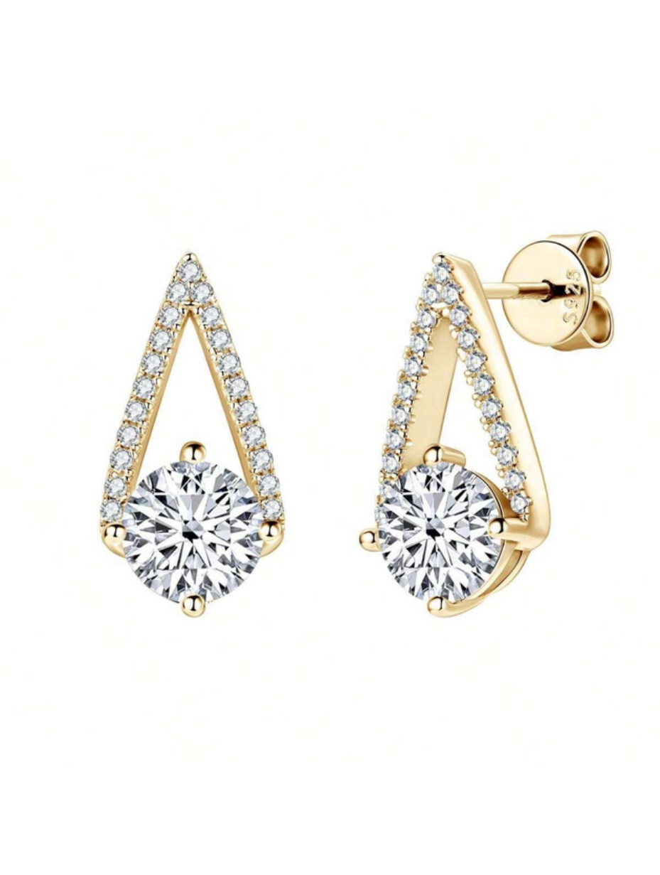 S925 Moissanite Round Earrings | Timeless Sparkle