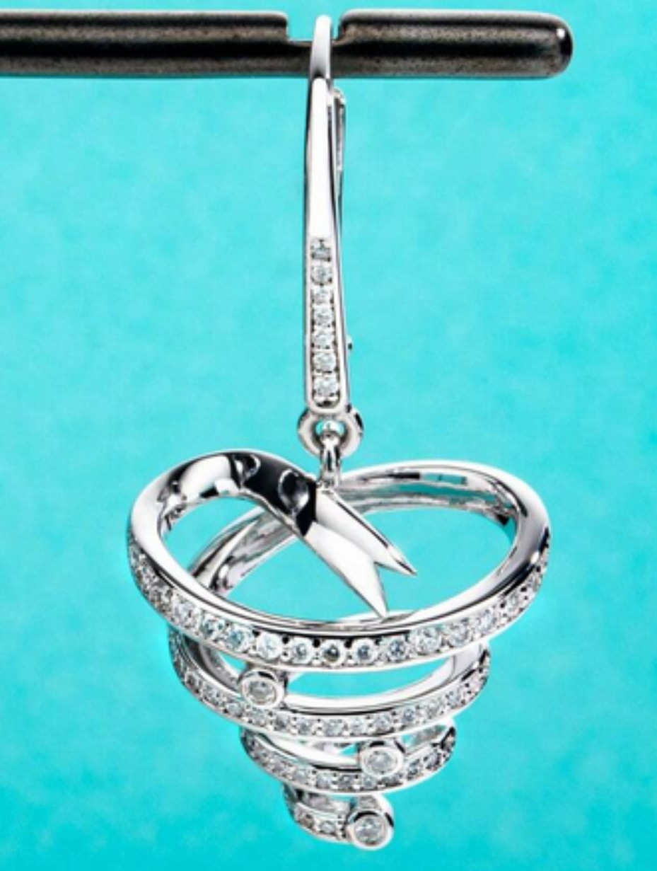 Sterling Silver Moissanite Tornado Earrings | Unique Gift Design