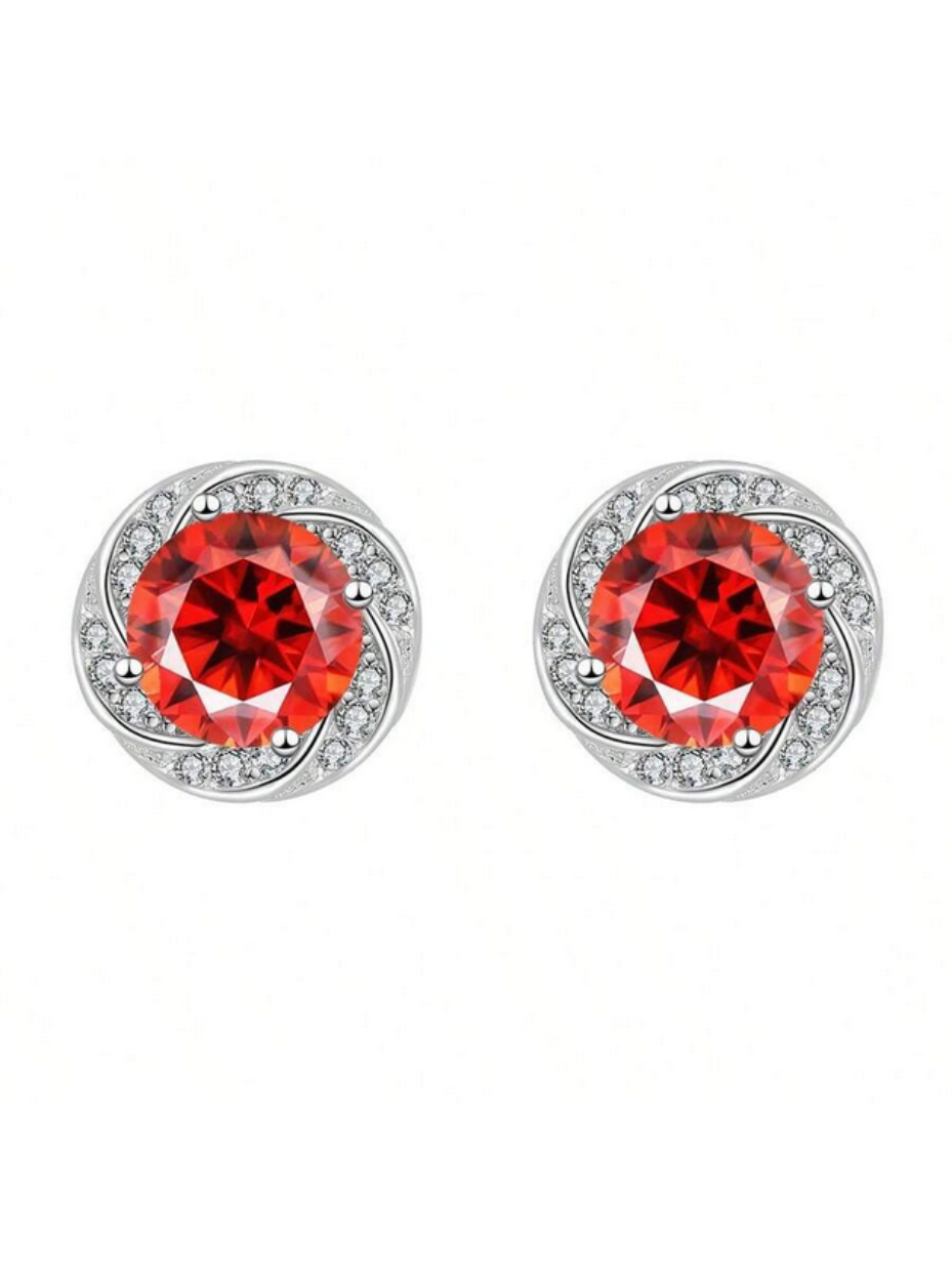 Sterling Silver Moissanite Stud Earrings | Timeless Elegance