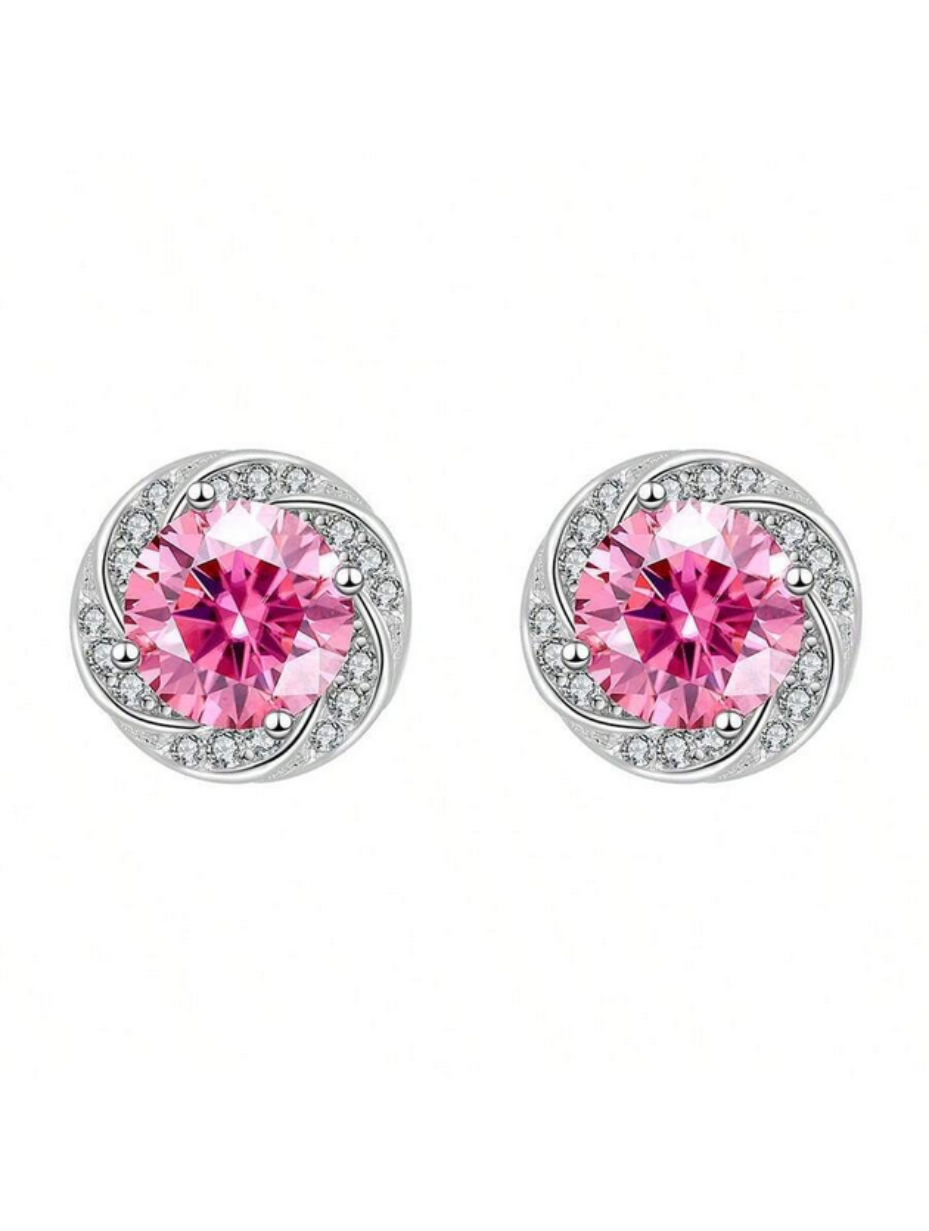 Sterling Silver Moissanite Stud Earrings | Timeless Elegance