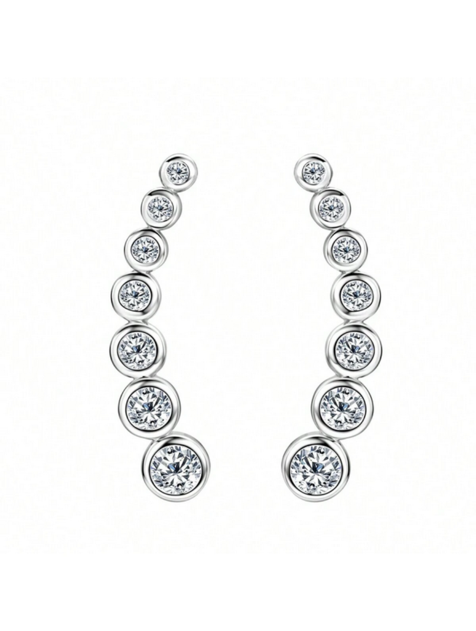 Sterling Silver Multi-Size Moissanite Earrings | Classic Sparkle