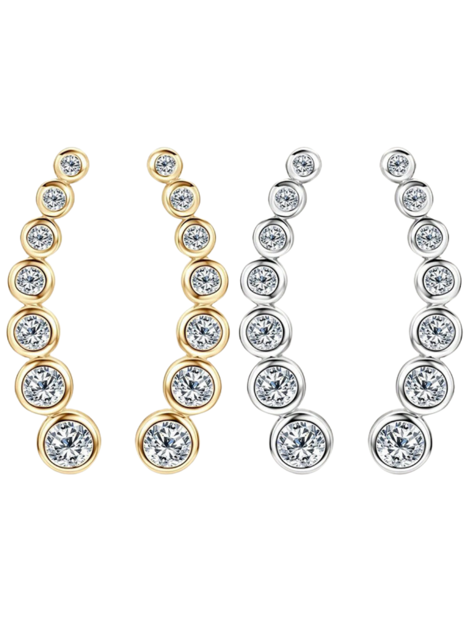 Sterling Silver Multi-Size Moissanite Earrings | Classic Sparkle