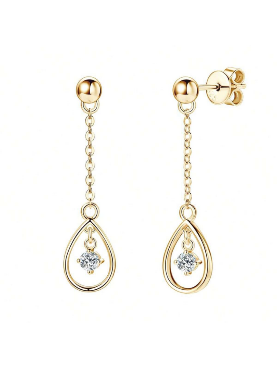 Silver Moissanite Teardrop Earrings | Classic Beauty