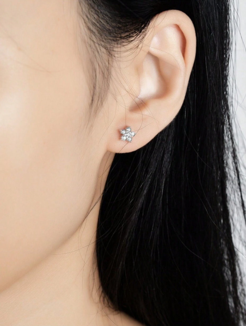 Star-Shaped Moissanite Earrings | Sparkling Elegance