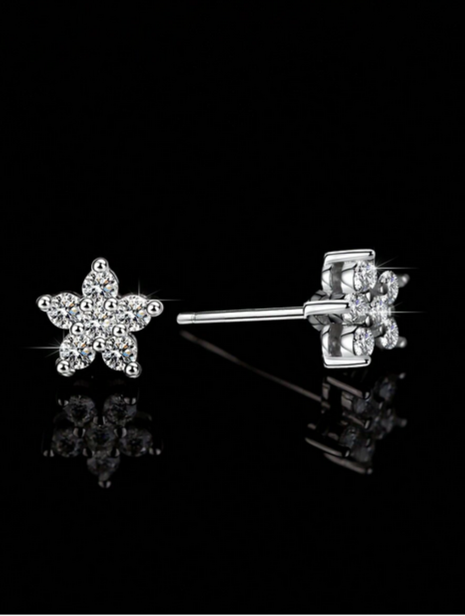 Star-Shaped Moissanite Earrings | Sparkling Elegance