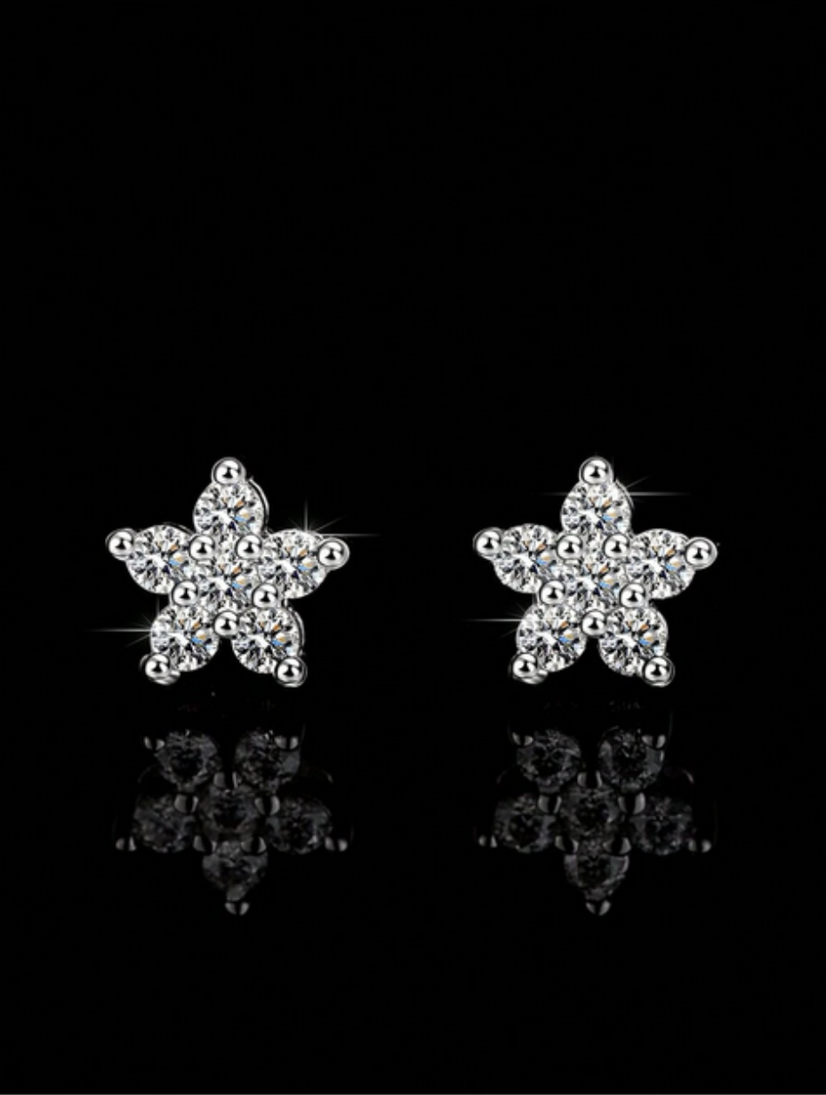 Star-Shaped Moissanite Earrings | Sparkling Elegance
