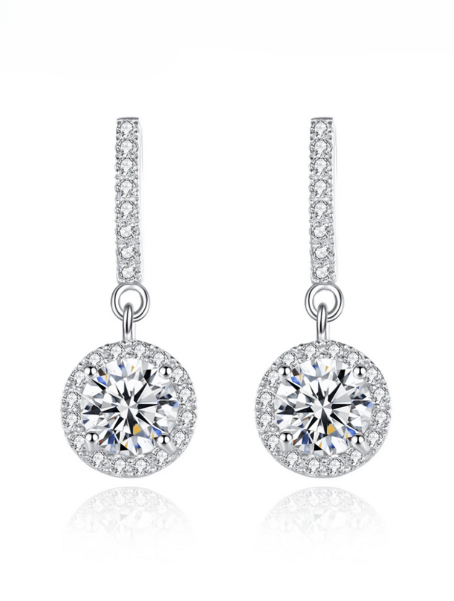 Elegante Moissanit Dråbeøreringe | Tidløs Glitring