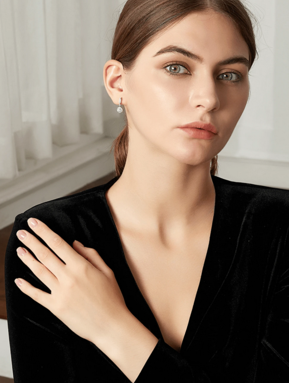 Elegante Moissanit Dråbeøreringe | Tidløs Glitring