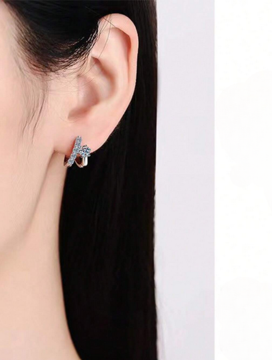 S925 Silver 0.3ct Moissanite Earrings | Chic Asymmetry