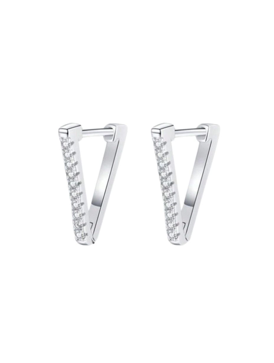 925 Silver V Earrings | Modern Moissanite