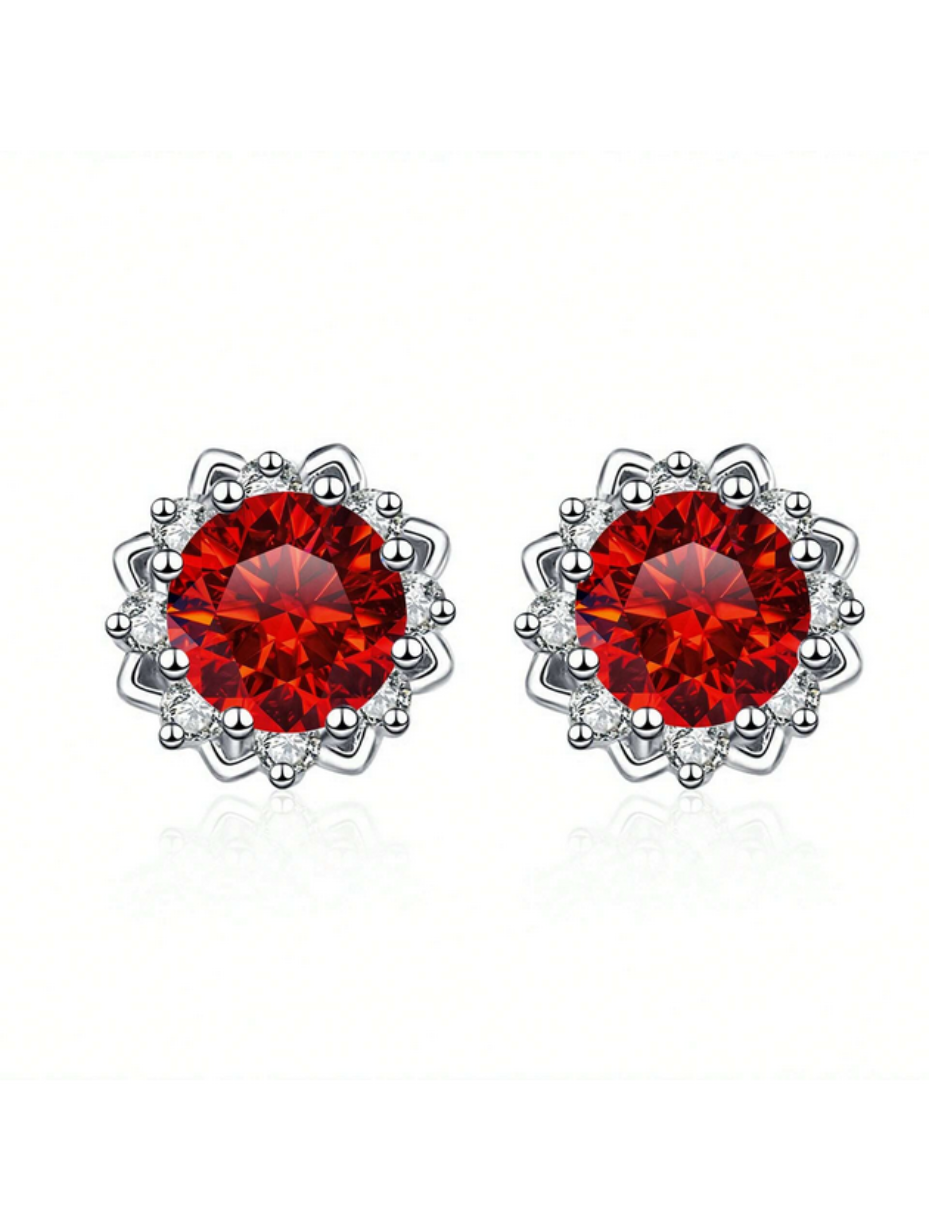 VVS Moissanite Flower Stud Earrings | Sterling Silver